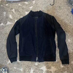 Banana Republic Black Bomber Jacket with Ribbed Cuffs